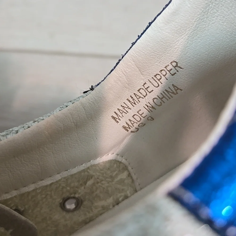 MIIM Women's Glitter Sneakers with Blue Accents Stars Sneakers Shoes Sz 9
